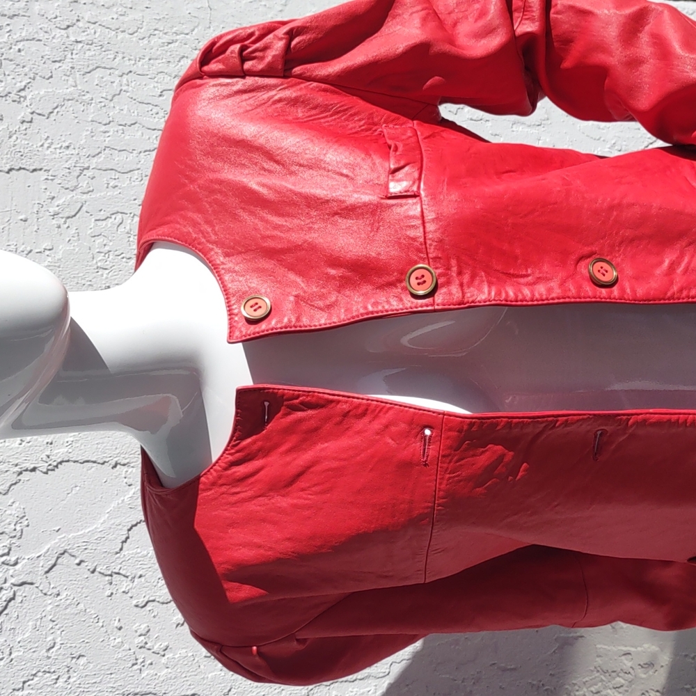 SEMA LADIES VINTAGE CUSTOM RED LUXURY LEATHER JACKET (TURKEY)